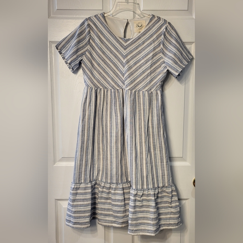 Fantastic Fawn Striped Swing/Babydoll Cottagecore Dress Size Large